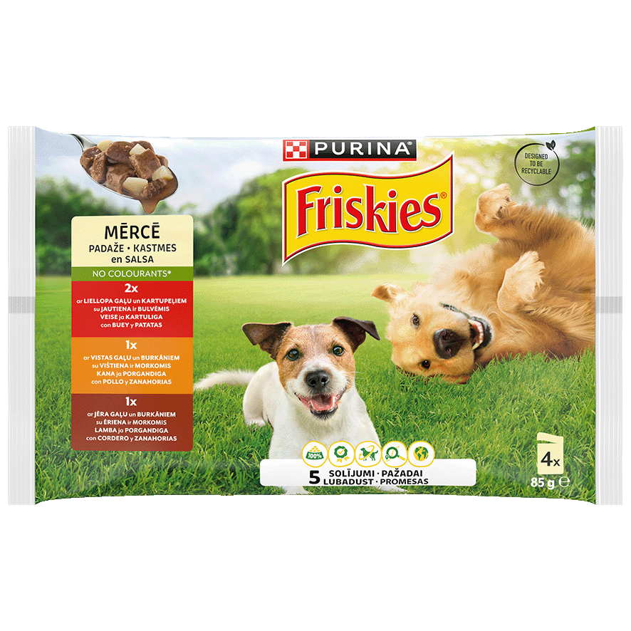 COMIDA EN SALSA CON CARNE PARA PERROS 85 G. PACK 4