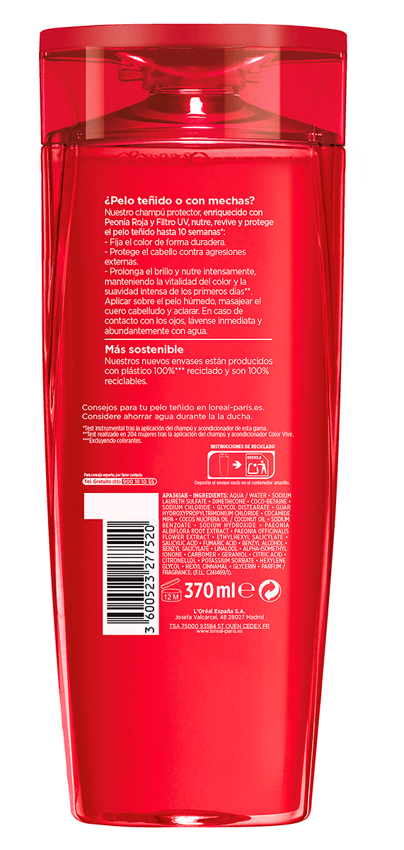 CHAMP&Uacute; COLORVIVE 400 ML.