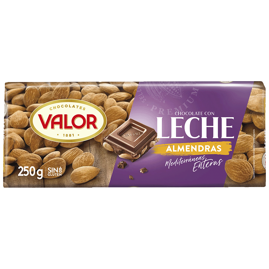 CHOCOLATE CON LECHE Y ALMENDRAS 250 G.