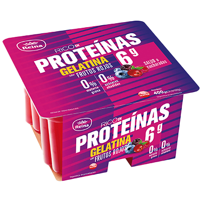 GELATINA FRUTOS ROJOS RICA EN PROTE&Iacute;NAS 100 G. PACK 4