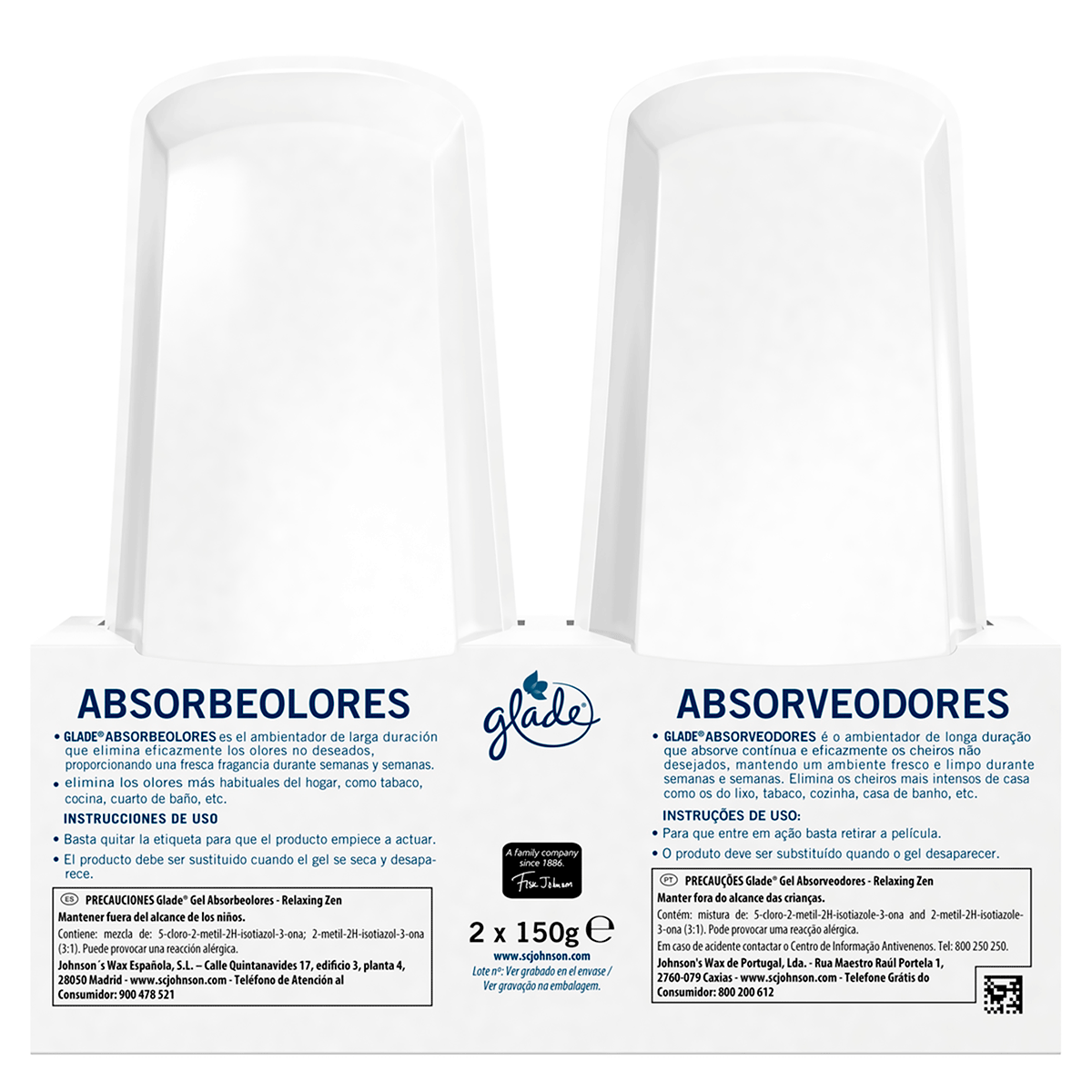 AMBIENTADOR ABSORBEOLORES RELAXING ZEN 150 G. PACK 2