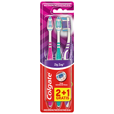 CEPILLO DENTAL ZIG-ZAG, MEDIO 2 UNIDADES