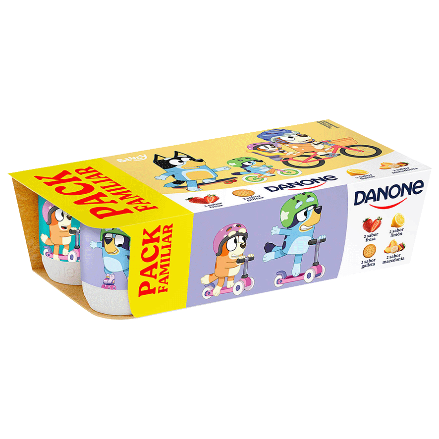 YOGUR FRESA, MACEDONIA, LIM&Oacute;N Y GALLETA 120 G. PACK 8