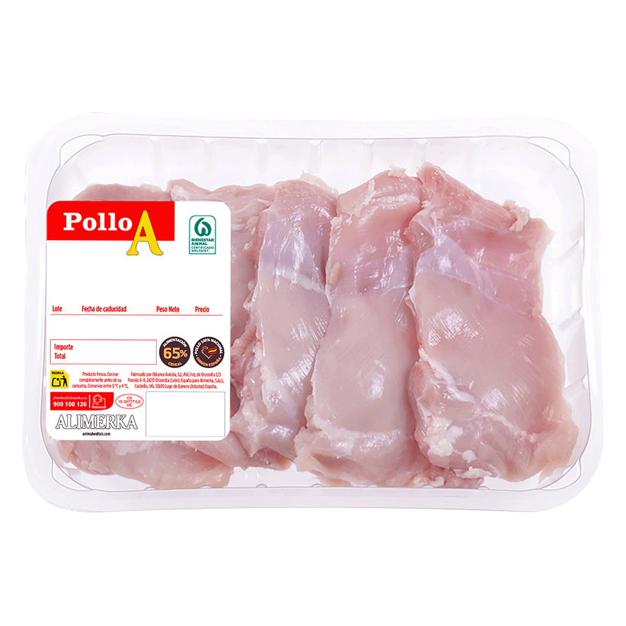 CONTRAMUSLOS POLLO DESHUESADO SIN PIEL 600 G.