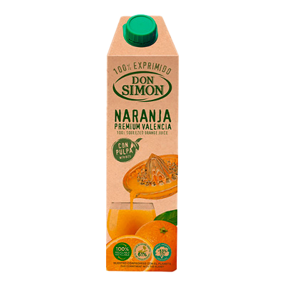 ZUMO DE NARANJA EXPRIMIDA CON PULPA 1 LITRO