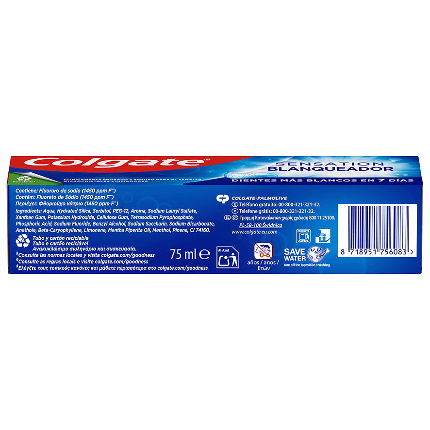 DENT&Iacute;FRICO SENSATION BLANQUEADOR 75 ML.