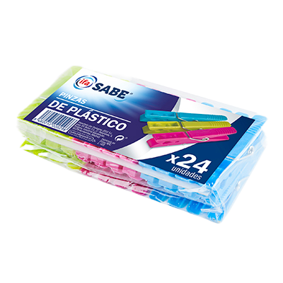 PINZAS DE PL&Aacute;STICO 24 UDS.