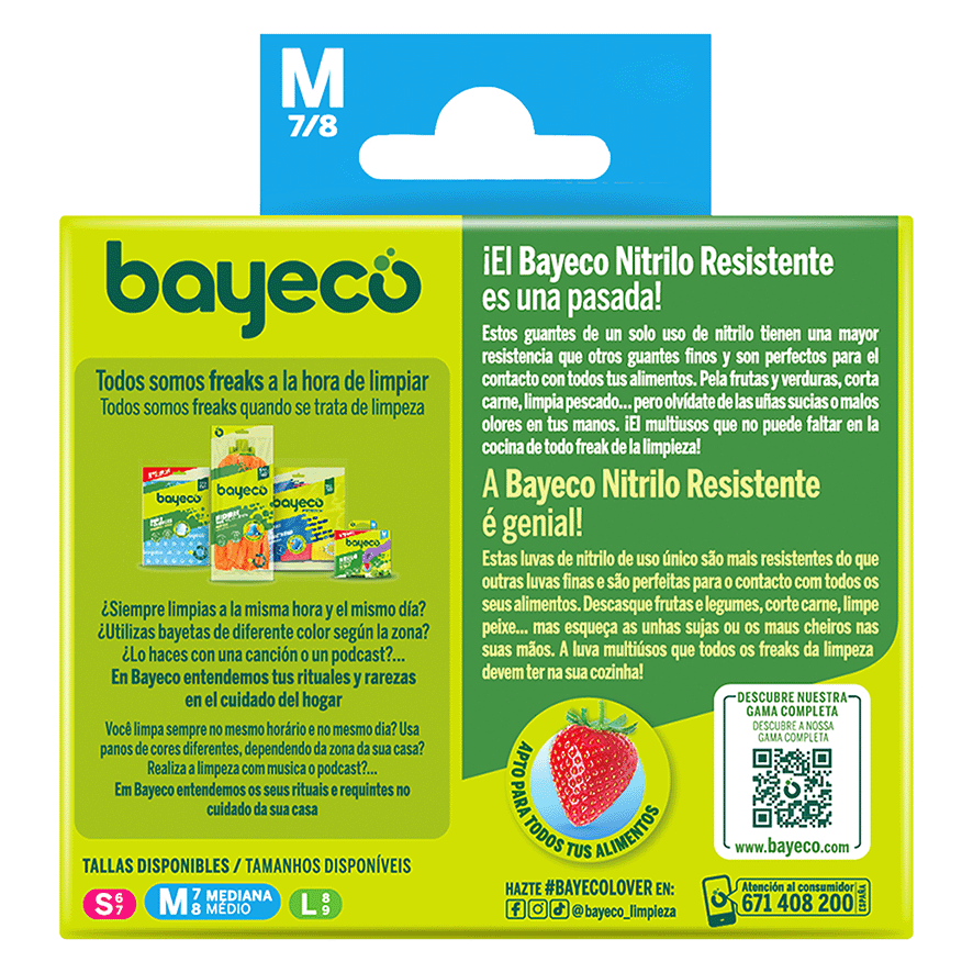 GUANTE MORADO DE NITRILO RESISTENTE T. M 20 UDS.
