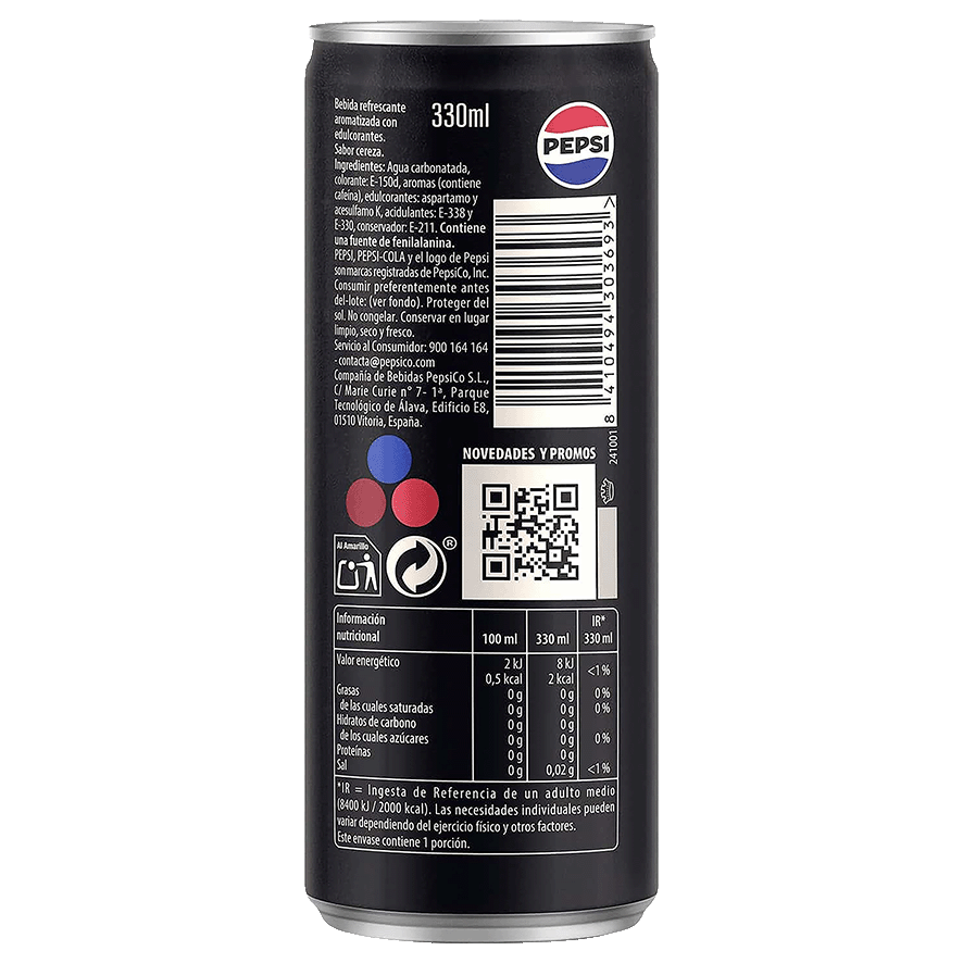 REFRESCO ZERO AZUCAR SABOR CHERRY 33 CL.