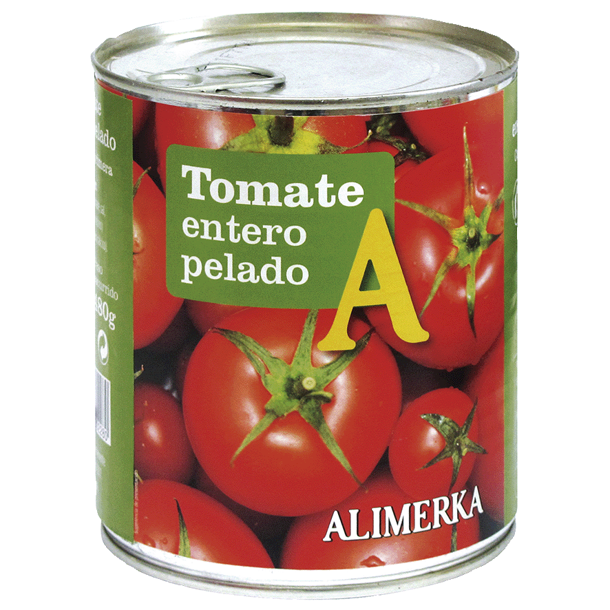 TOMATE ENTERO PELADO 480 G.