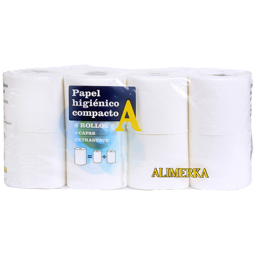 PAPEL HIGI&Eacute;NICO 3 CAPAS, 8 ROLLOS
