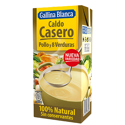 CALDO CASERO DE POLLO Y 8 VERDURAS 1 LITRO