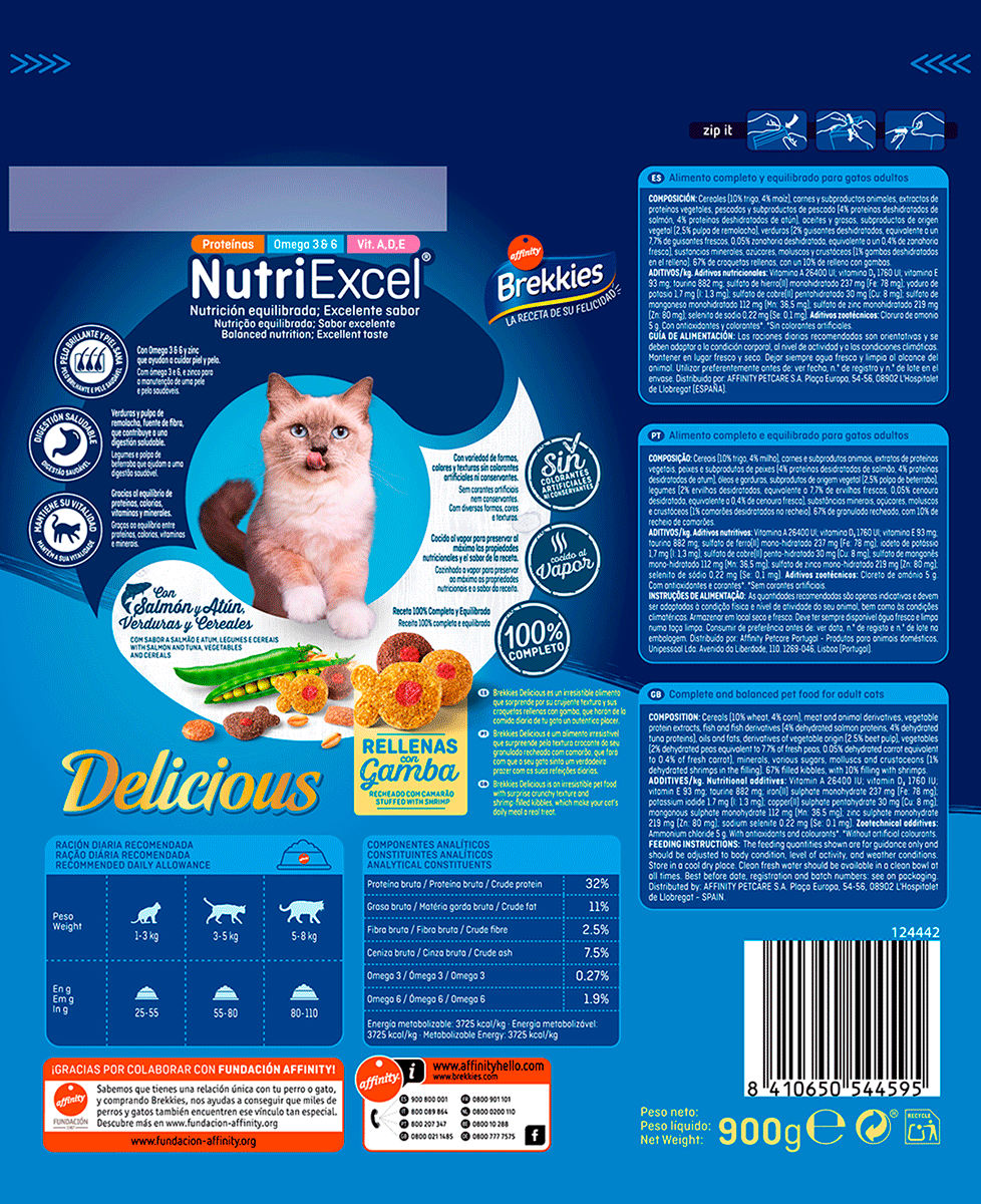 COMIDA DE SALM&Oacute;N Y AT&Uacute;N PARA GATOS 900 G.