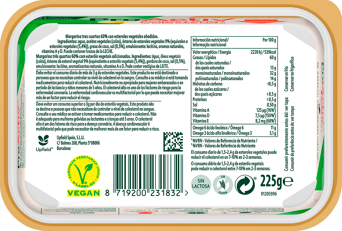 MARGARINA SABOR MANTEQUILLA 225 G.