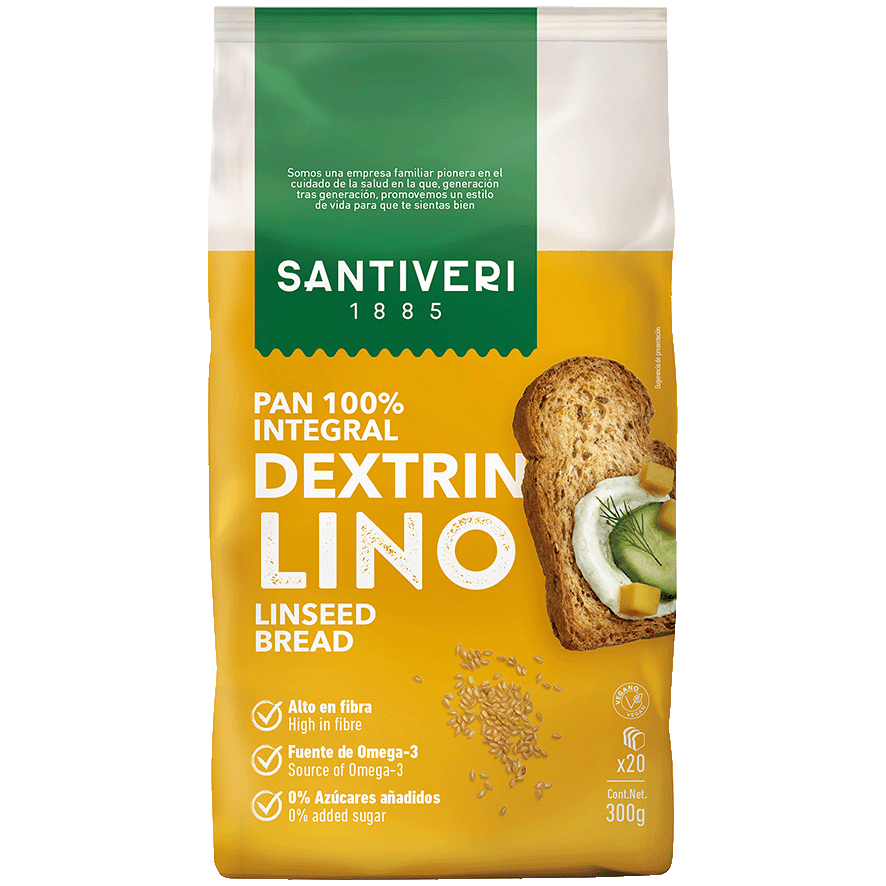 PAN INTEGRAL DEXTRIN SEMILLAS DE LINO 300 G.