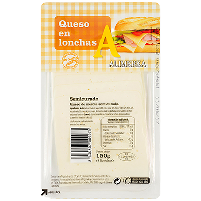 LONCHEADO DE QUESO SEMICURADO 150 GRS.