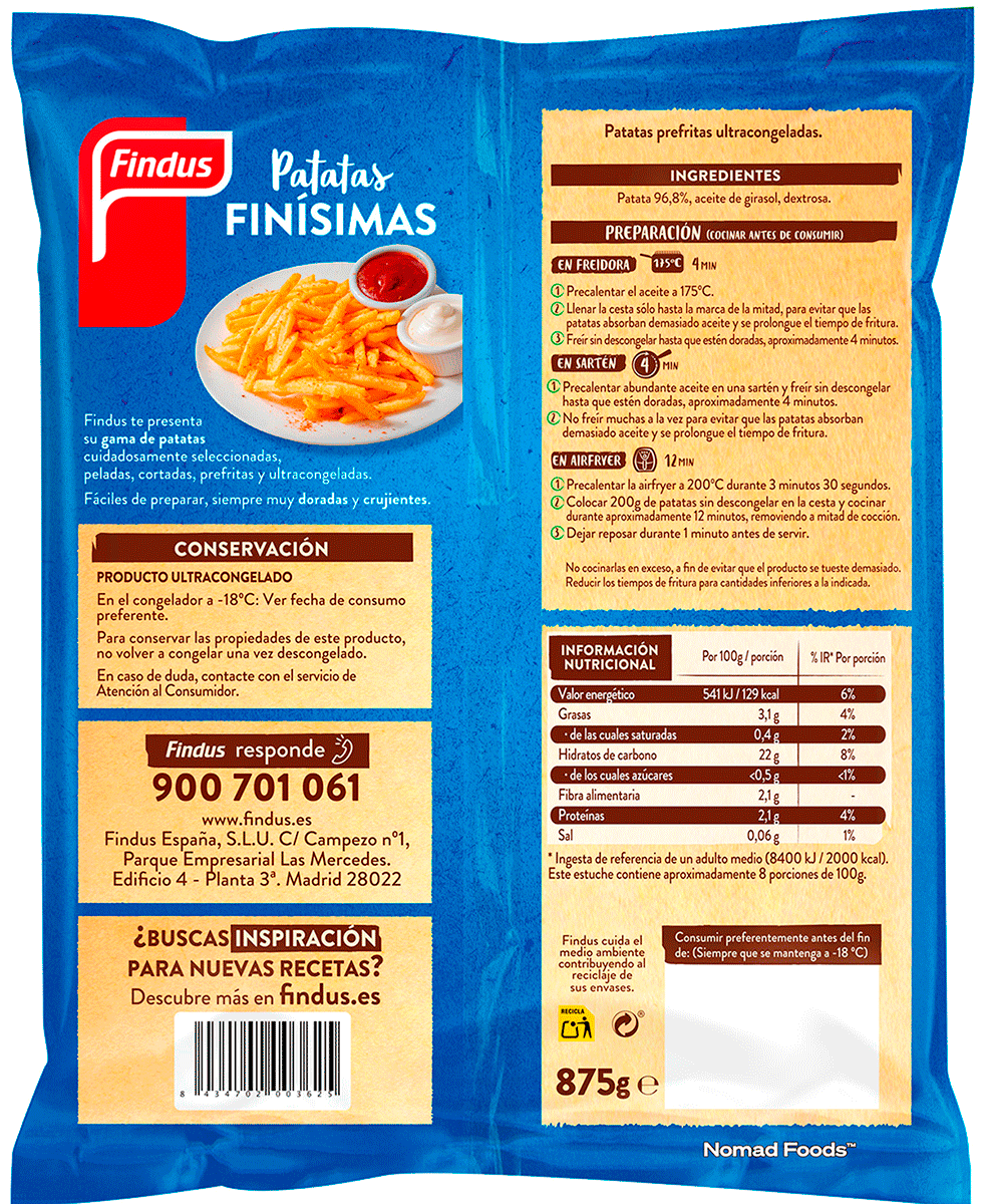 PATATAS FINISIMAS 875 G.