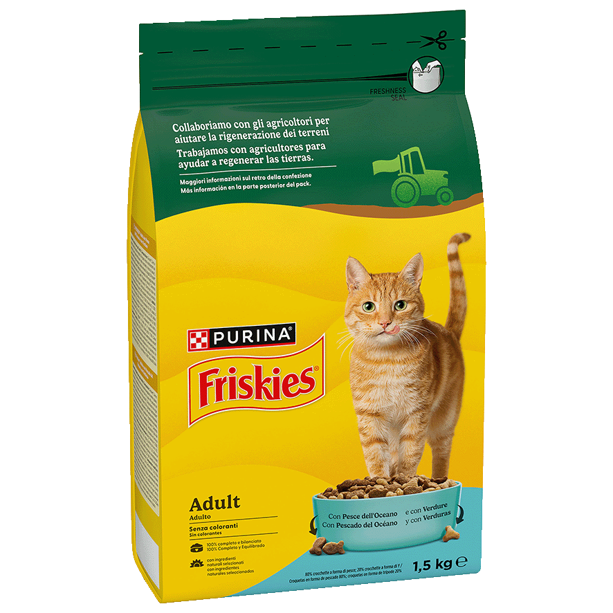COMIDA CON PESCADO Y VERDURAS PARA GATOS 1,5 KILOS