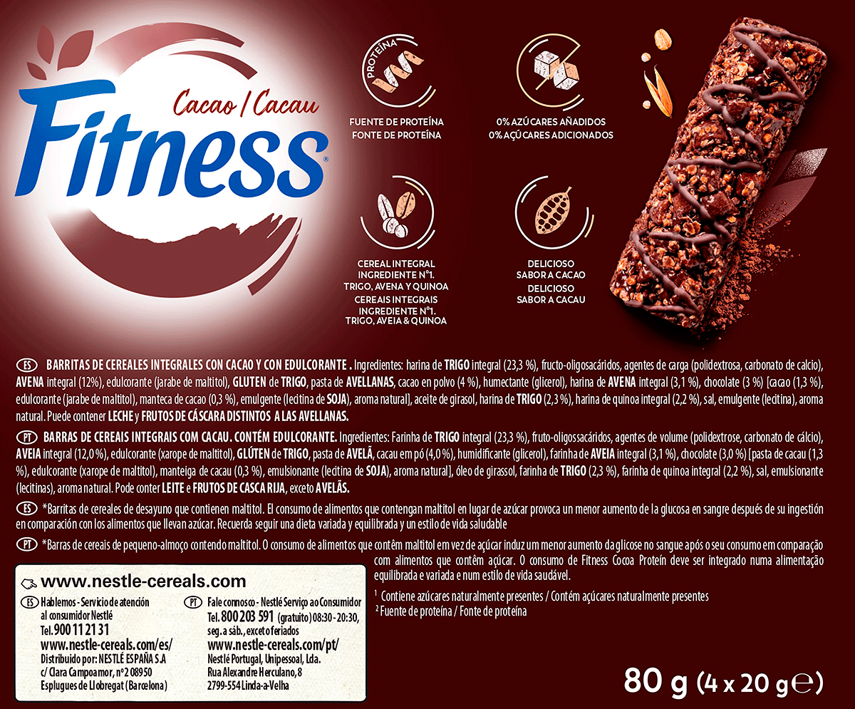 BARRITAS PROTEIN CON CHOCOLATE 80 G.