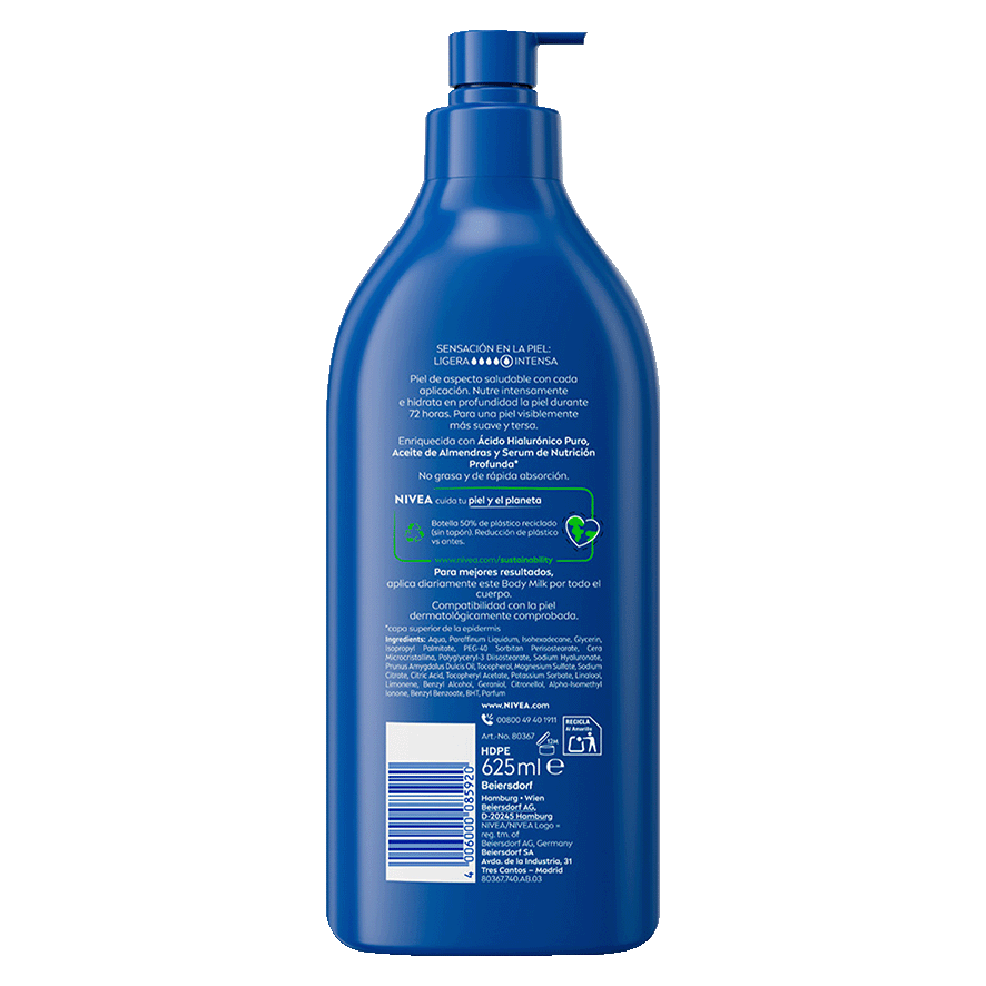BODY MILK NUTRITIVO 625 ML.