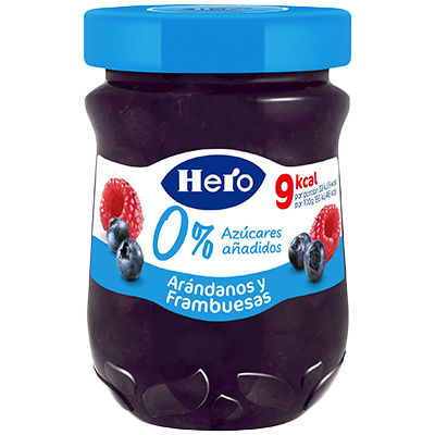 CONFITURA 0% DE AR&Aacute;NDANOS Y FRAMBUESAS 280 G.