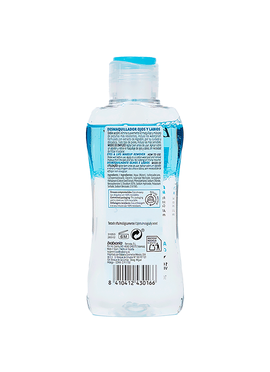 DESMAQUILLADOR OJOS Y LABIOS 100 ML.