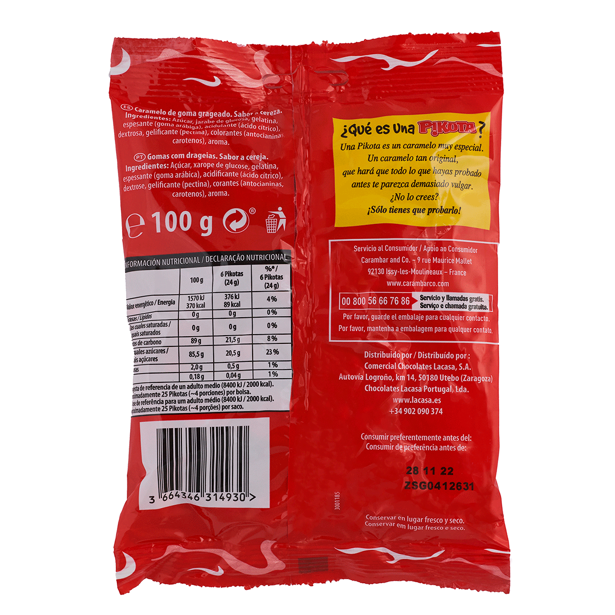 GOMINOLAS DE CEREZA 100 G.