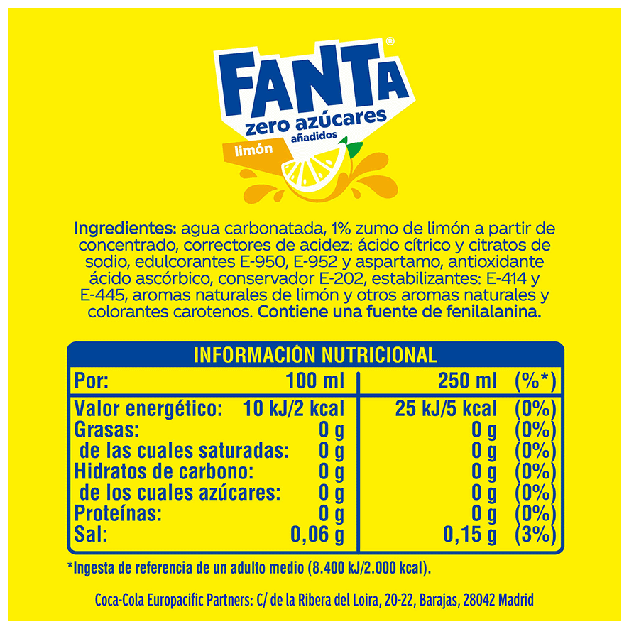 REFRESCO LIM&Oacute;N ZERO 2 LITROS