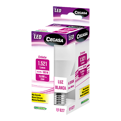BOMBILLA LED STD 14,5 W E27 FR&Iacute;A 1 UD.