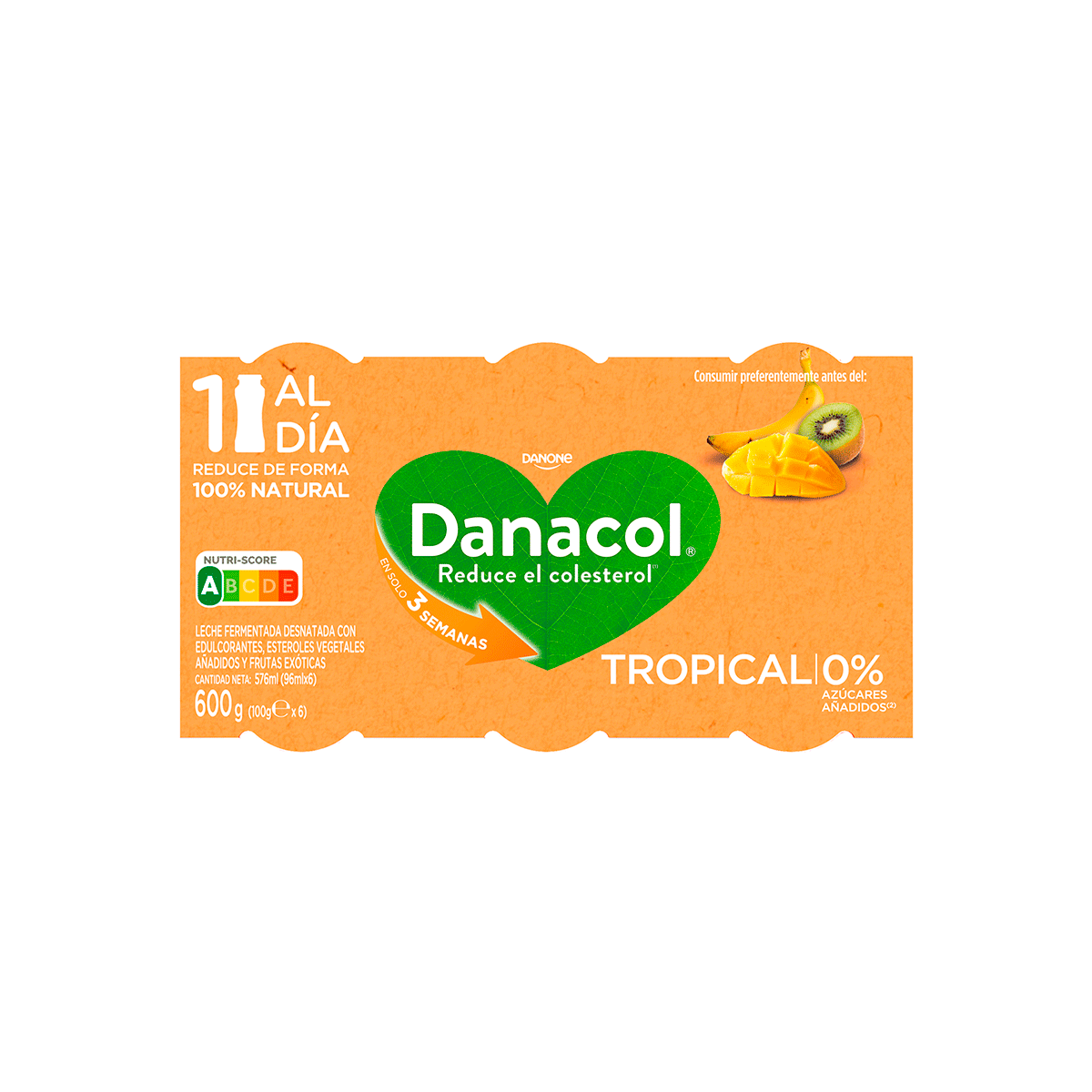 YOGUR L&Iacute;QUIDO TROPICAL 100 G. PACK 6
