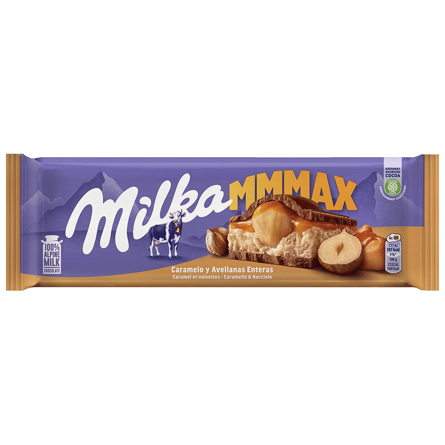 CHOCOLATE CON CARAMELO Y AVELLANAS 300 G.