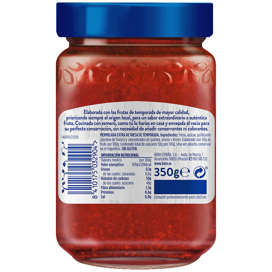 MERMELADA DE FRESAS DE TEMPORADA 350 G.