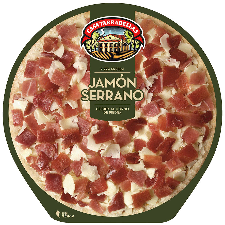 PIZZA DE JAM&Oacute;N SERRANO 390 G.