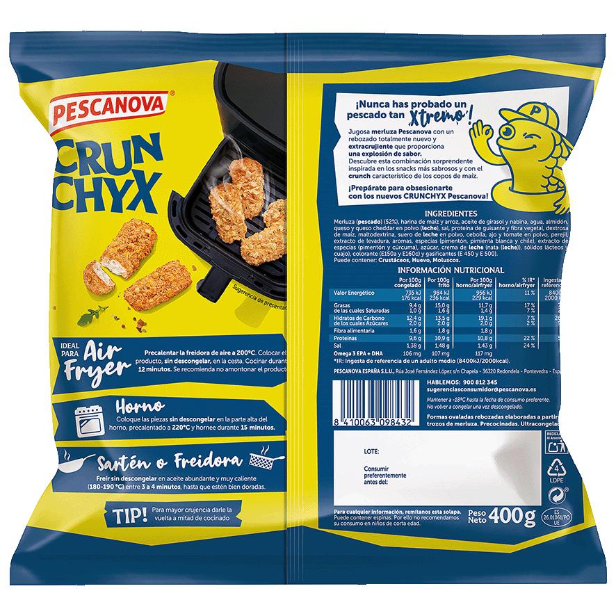 MERLUZA CRUNCHYX 400 G.