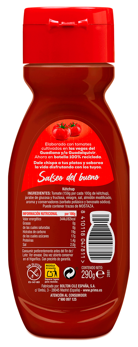 KETCHUP CL&Aacute;SICO 290 G.