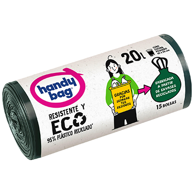 BOLSA DE BASURA RECICLADA, 20 LITROS 15 UDS.