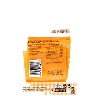 QUESO CHEDDAR EN LONCHAS 200 G.