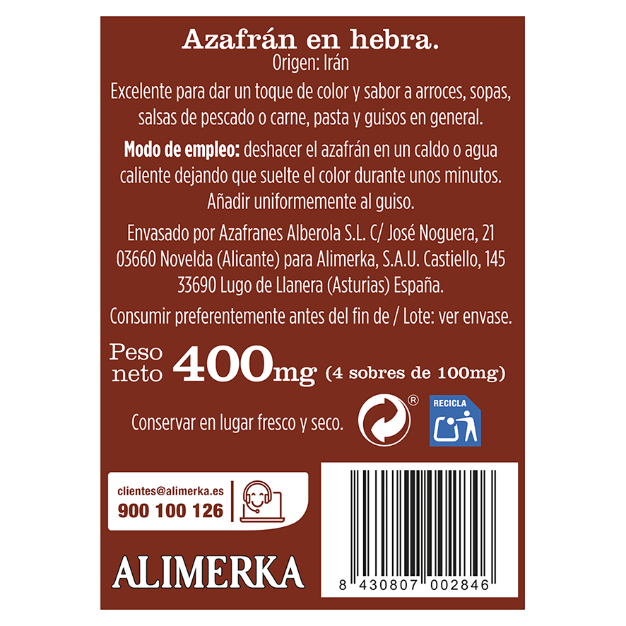 AZAFR&Aacute;N EN HEBRA 4 SOBRES