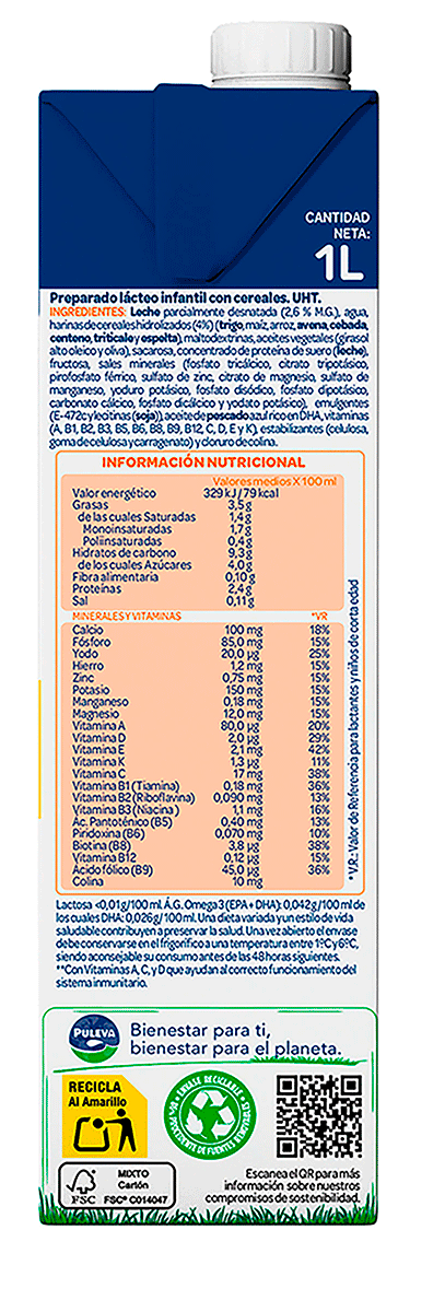 PREPARADO CRECIMIENTO CON CEREALES 1 LITRO