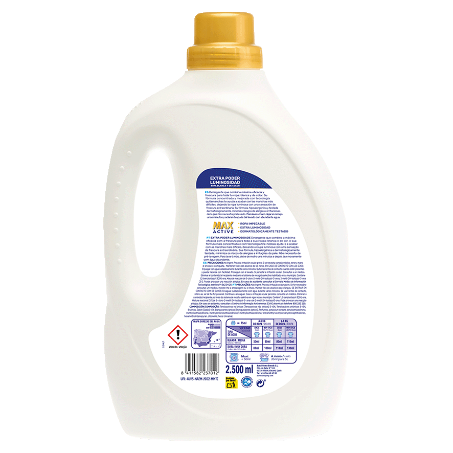 DETERGENTE MAX ACTIVE 50 LAVADOS
