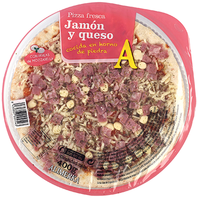 PIZZA DE JAM&Oacute;N Y QUESO 400 G.