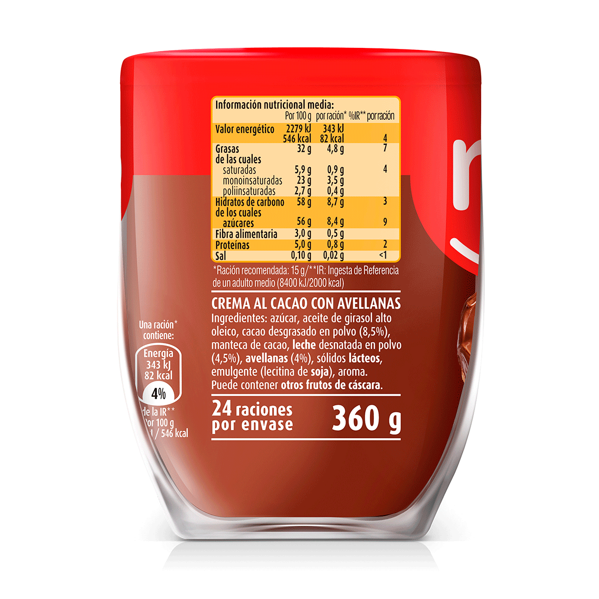 CREMA DE CACAO ORIGINAL 360 G.
