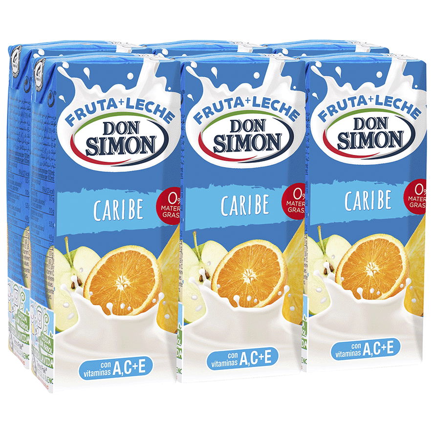 FRUTA+LECHE CARIBE 20 CL. PACK 6