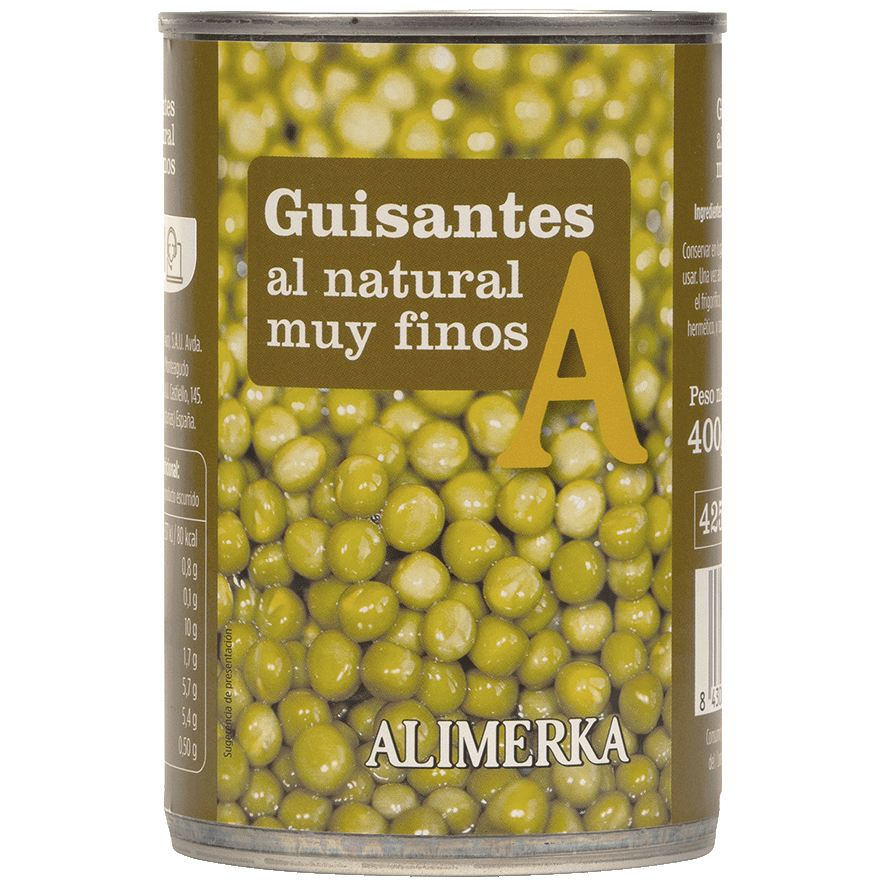 GUISANTES AL NATURAL MUY FINOS EXTRA 250 G.