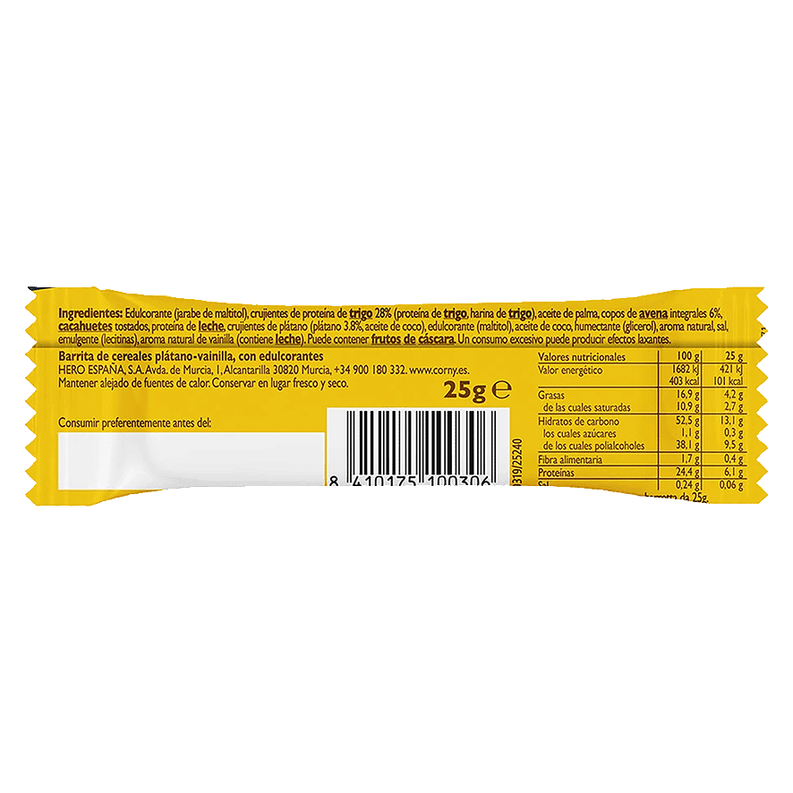 BARRITAS PROTEIN BANANA Y VAINILLA 25 G. PACK 4
