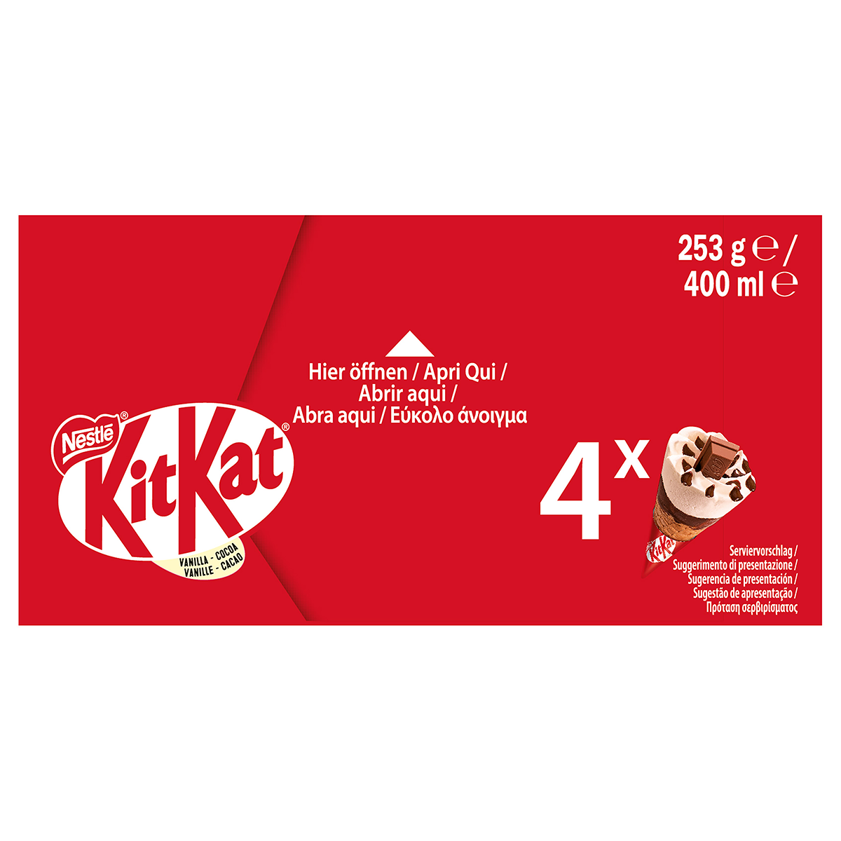 HELADO CONO KIT KAT 4 UDS.