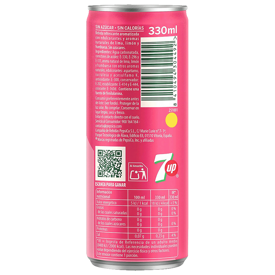 REFRESCO PINK ZERO AZ&Uacute;CAR 33 CL.