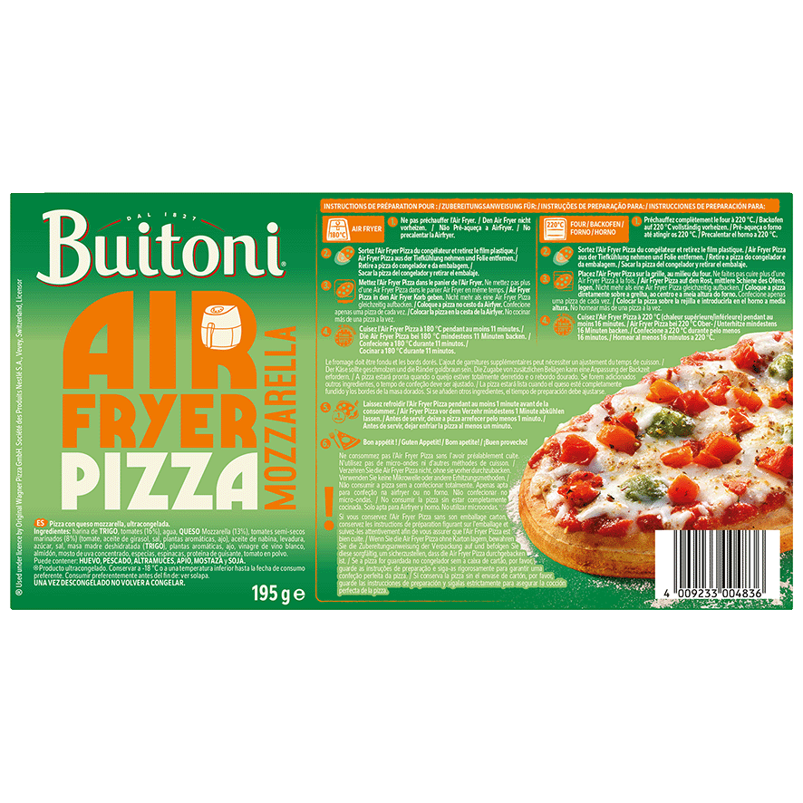 PIZZA AIRFRYER MOZZARELLA 195 G.