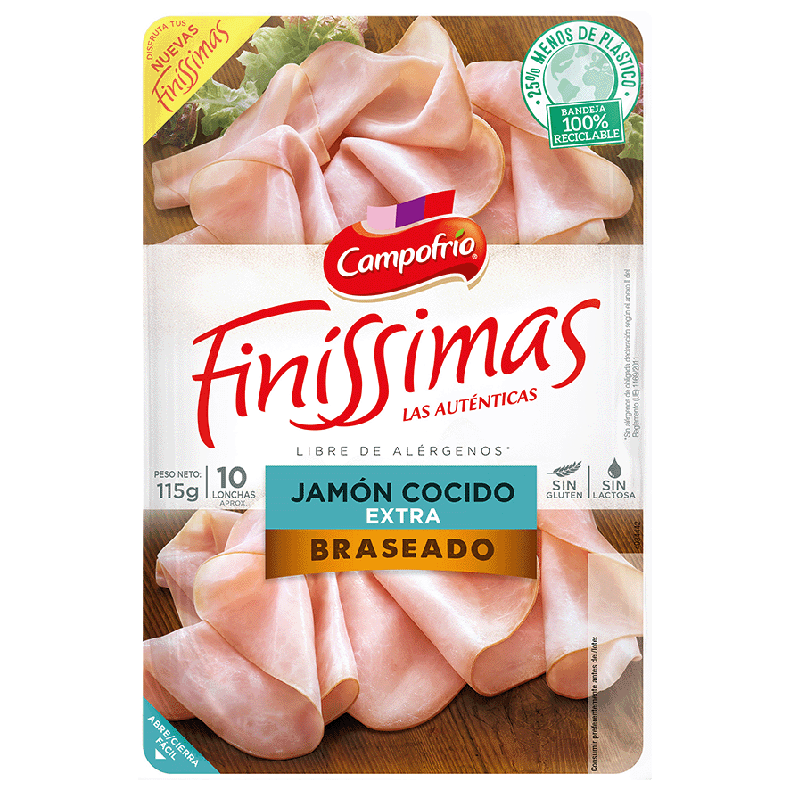 FIN&Iacute;SSIMAS DE JAM&Oacute;N COCIDO BRASEADO 115 GRS.