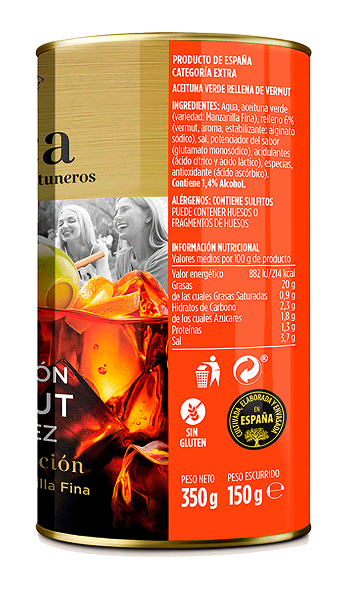 ACEITUNAS RELLENAS EXPLOSION VERMUT 150 G.